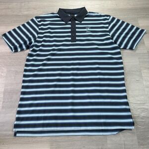 Dunning Golf TPC Sawgrass Golf Polo Shirt Mens XL Blue Striped Performance